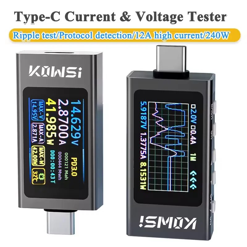 Power Supply Tester - KWS-X1 Tipo-C Monitor di corrente e