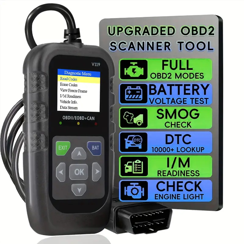 Power Supply Tester - Scanner OBD2 V119, lettore di codici