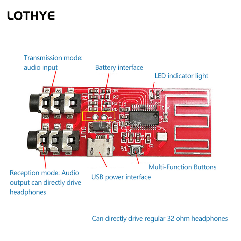 Modular Power Supply - Modulo trasmettitore/ricevitore Bluetooth stereo Bluetooth 5.0