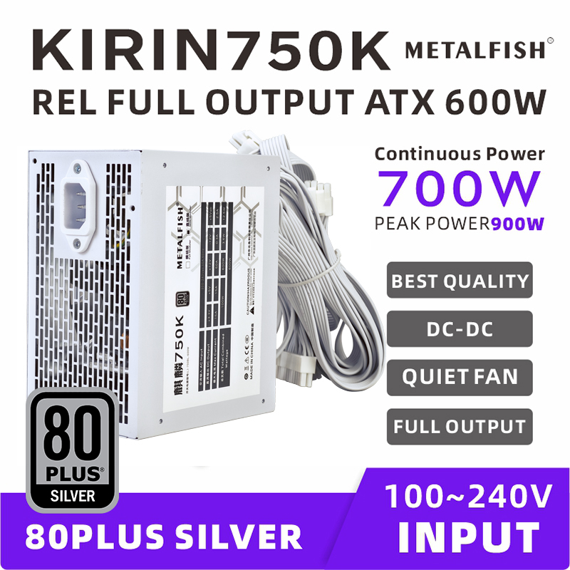 Power Supply 650W - METALFISH KIRIN750K Alimentatore telaio bianco ATX-600W