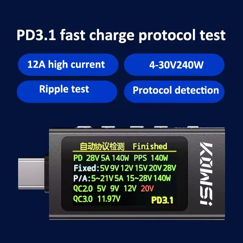 KWS-X1 Tipo-C Monitor di corre - Power Supply Tester recensione e prezzo